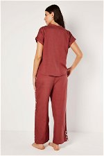 2 Pieces Short Sleeves Embroidered lounging Set with product image 3