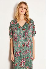 Wide Cut Printed Kaftan with Pleats and Fringed Sleeves product image 2