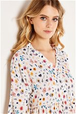 قميص نوم بطبعة الزهور مع أزرار product image 2