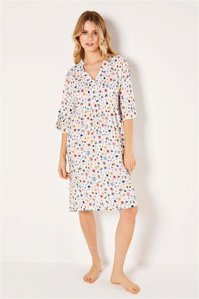Flower Printed Buttoned Gown product image 3