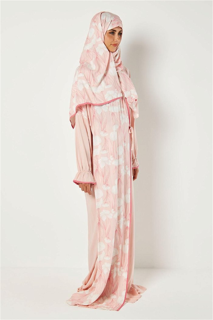 Side Open Prayer Dress with Printed Side and Veil product image 2