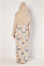 Zipper Prayer Dress with Printed Skirt and Elastic Sleeves product image 3