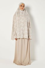 Two-Piece Printed Prayer Dress with Matching Veil product image 8