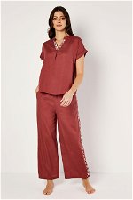 2 Pieces Short Sleeves Embroidered lounging Set with product image 1