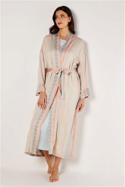 2 Pieces Comfy and Elegant Dress and Kimono Set with Side Prints product image