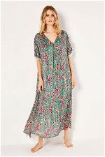 Wide Cut Printed Kaftan with Pleats and Fringed Sleeves product image 1