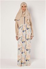 Zipper Prayer Dress with Printed Skirt and Elastic Sleeves product image 1