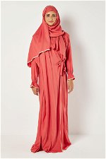 Side Open Prayer Dress with Side Tie and Matching Veil product image 1