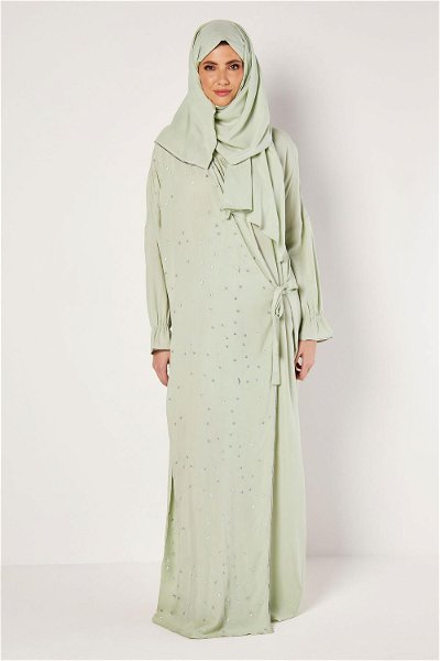 Side Open Prayer Dress with Side Tie and Elastic Sleeves product image