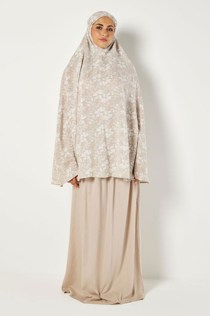 Two-Piece Printed Prayer Dress with Matching Veil product image 1