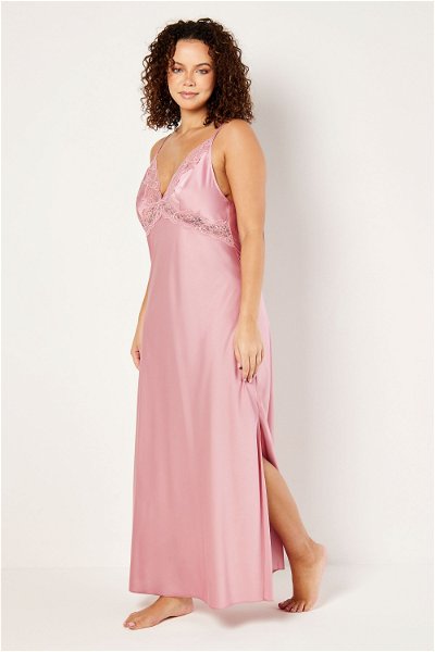 Romantic Lace Embellished Satin Slip Dress product image