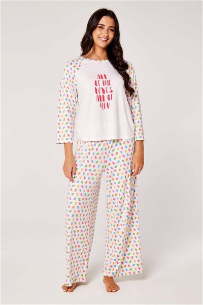 Printed Pajama Set with Slogan product image
