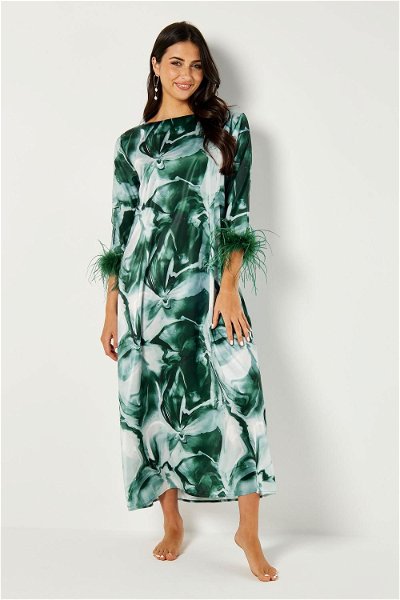Printed Dress with Feathers product image