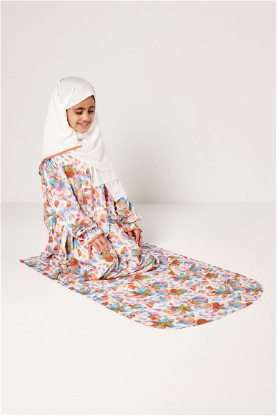 شرشف صلاة للفتاة مع سجادة وحقيبة مطابقة لوقت الصلاة product image