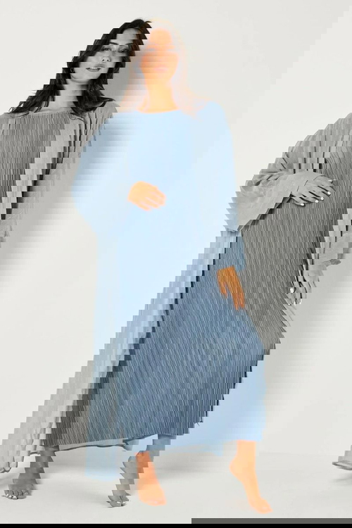 طقم فستان وكيمونو بأكمام طويلة من قطعتين product image
